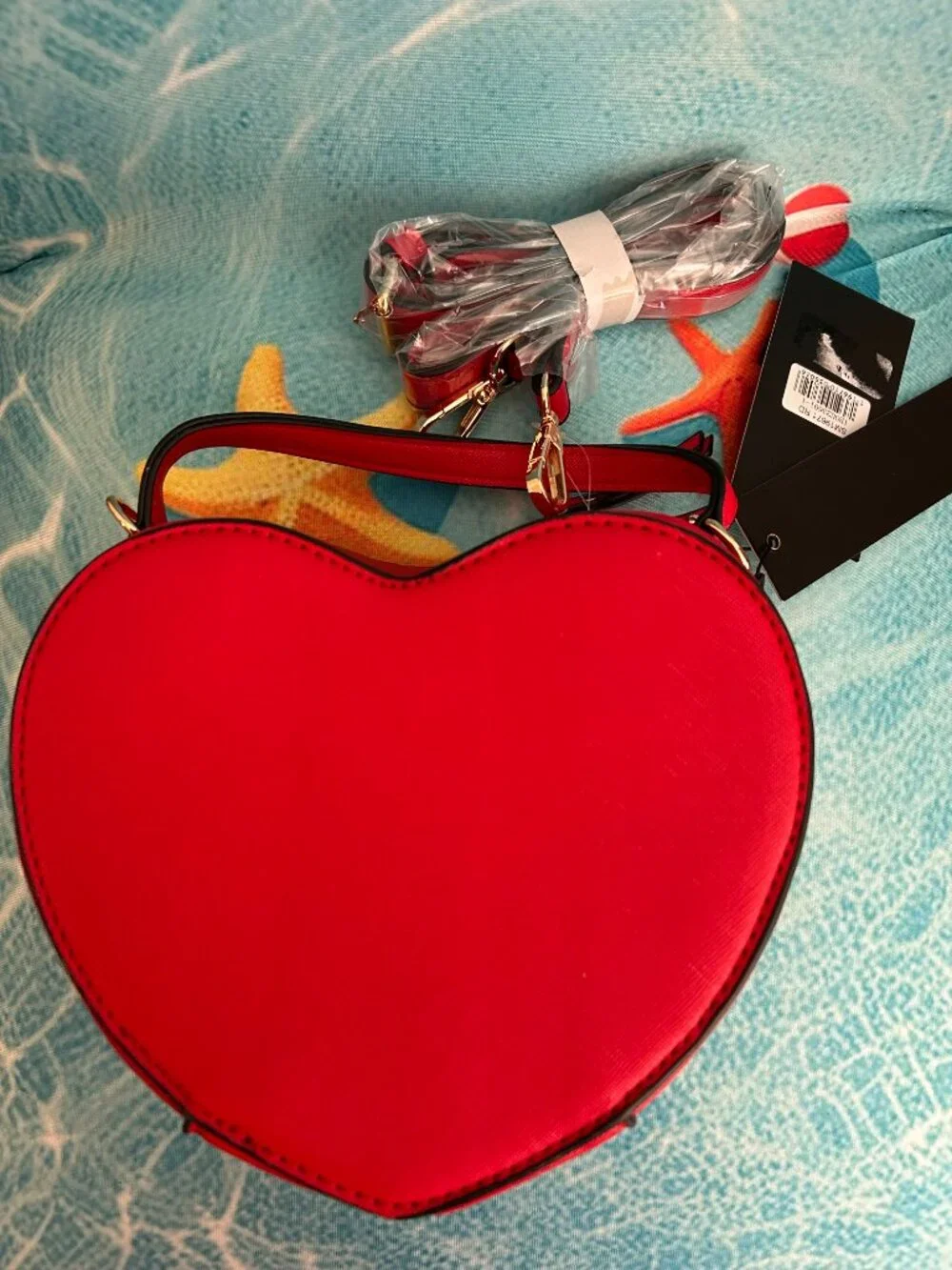 Betty Boop Red Heart Shape Small Crossbody Purse - Rhinestones New
